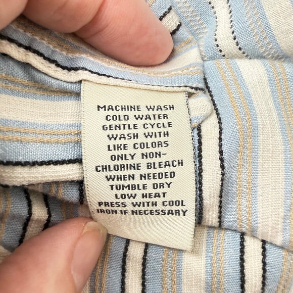 Polo Jeans Co Ralph Lauren Button Down Mens Medium Blue Stripe Slim Fit - Picture 5 of 10